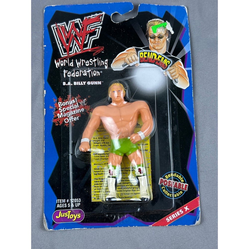 WWF Bend Ems B.A. Billy Gunn Action Figure Just Toys Series X New‎ In Package